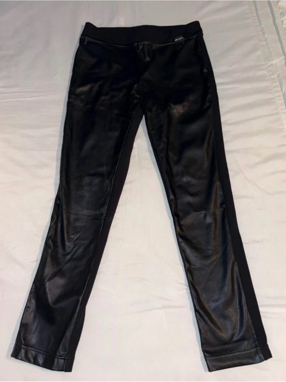 Black Faux Leather Ponte Leggings - Women Pants & Jumpsuits